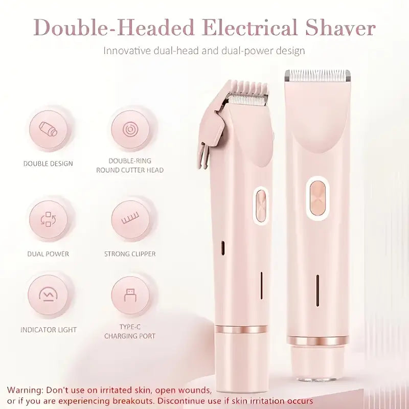 2-in-1 Electric Shaver for Women – Smooth Skin, No Ingrown Hairs